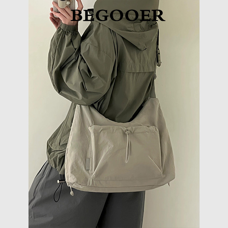 BEGOOER Puffer Pleated Drawstring Canvas Bag for Women, Lightweight Large-Capacity Shoulder Crossbody - Thumbnail 3