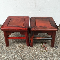 Mahogany small square stool Lao big red acid branch square stool shoe change stool Cochin yellow sandalwood small square stool leisure stool