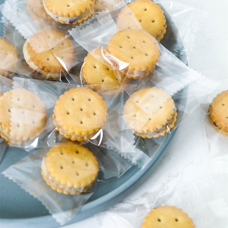 100 small number all transparent snowflake Crisp Bag Milk Date button Bull Rolling Biscuit Machine Seal Bag Mini Candy Bag