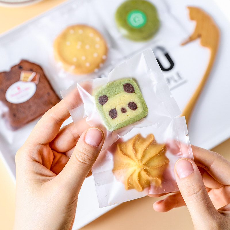 Thickened frosted biscuit packaging bag Ice skin flow heart moon cake Egg yolk crisp biscuit machine sealing bag pound cake bag 100 pieces