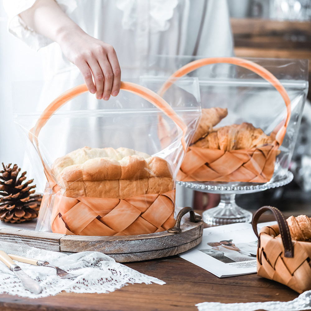 450g toast bag bagel bread bag portable slice ziplock bag transparent croissant bread bag packing bag