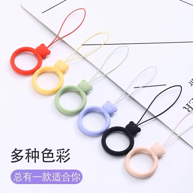 Mobile Phone Ring Bear Lanyard Phone Case Short Anti-Slip Rope Chain USB Flash Drive Earphone Door Card Key Water Bottle Pendant