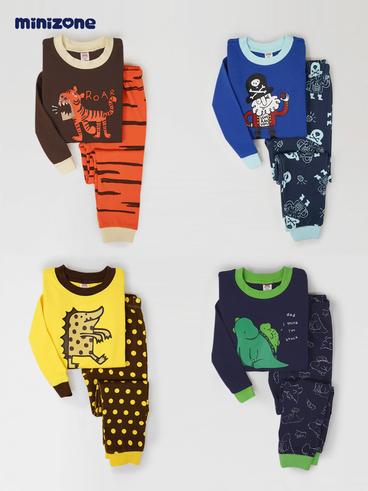 Clearance Children's clothing home clothing set Children's cartoon pajamas Autumn and winter men's and women's baby slim underwear set Air wither suit