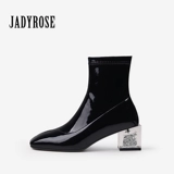 Прозрачные короткие сапоги, эластичные ботинки, цепочка с молнией, европейский стиль