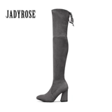 Эластичные высокие сапоги с заостренным носом на высоком каблуке, европейский стиль