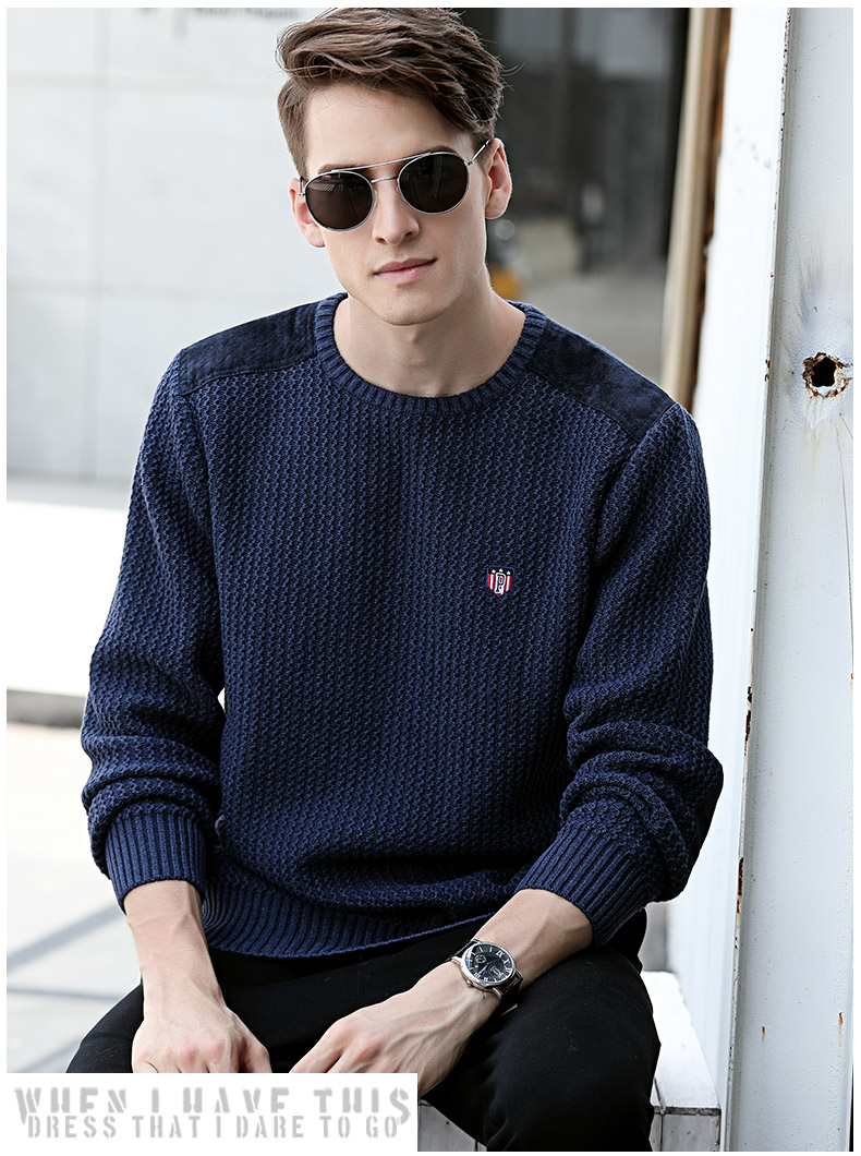 Trung Quốc áo len ấm áp áo len nam cổ tròn áo len cotton rộng kích thước lớn áo len nam áo cardigan nam