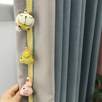 2021 New Cartoon lace gray blue powder curtain blackout boys and girls bay window bedroom childrens room curtain custom
