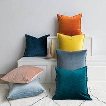 Solid color velvet pillow Nordic simple light luxury velvet sofa cushion cover bedside pillow custom-made custom