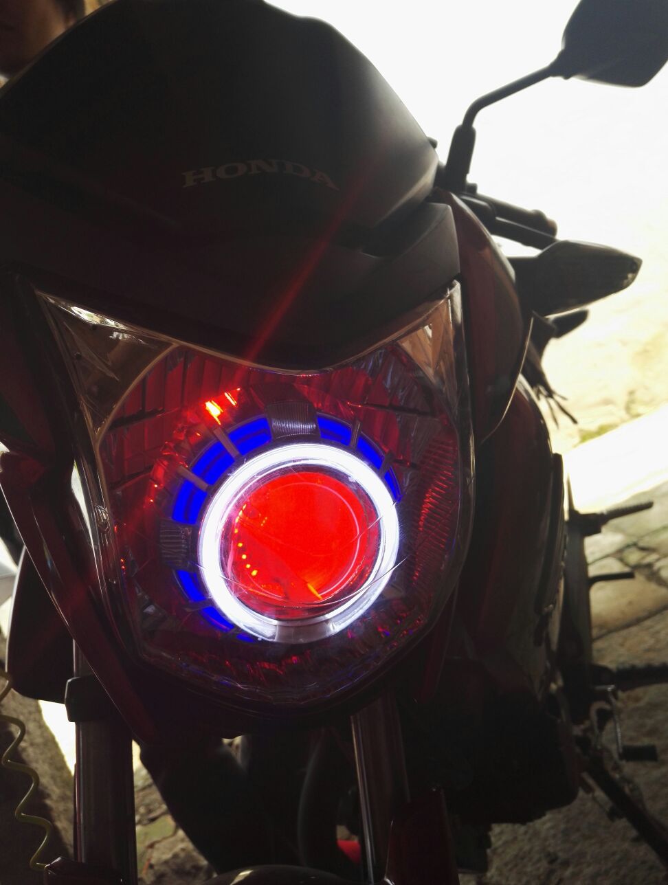Honda Phantom Shadow 150 đèn pha lắp ráp sửa đổi Q5 mắt Thiên Thần mắt ma quỷ xe máy đèn pha Xenon 	bóng đèn pha xe máy