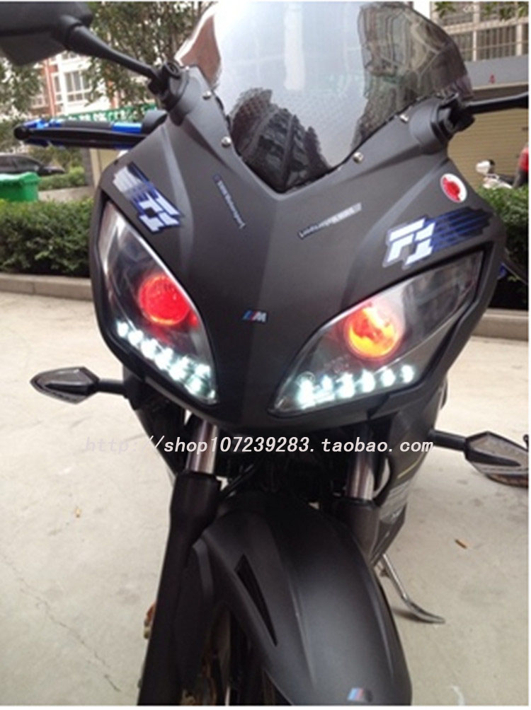 Jialong Golden Eagle Jinjie Horizon Đèn pha xe máy Xe thể thao Dual Light Lens Xenon Light Angel Eye Devil Eye đèn pha xe máy