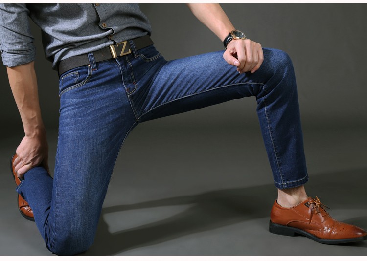 Mùa thu và mùa đông quần jean nam thắt lưng nhung cao eo thẳng Slim cao co giãn cộng với phần nhung dày buông thả công sở quần âu thời trang nam cao cấp	