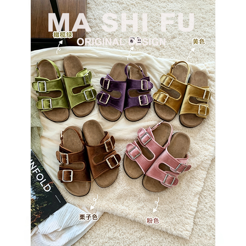 Two Versions~ Velvet Double-Breasted Anti-Slip Summer Thick-Soled Birkenstock Sandals for Women, Slip-On Open-Toe Slippers Two Versions~ Velvet Double-Breasted Anti-Slip Summer Thick-Soled Birkenstock Sandals for Women, Slip-On Open-Toe Slippers