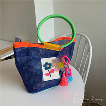 New Pinins Children Beach Bag Toys Collection Bag Baby Swimming Big Capacity Internet Pocket Cartoon Outdoor Hand Bags