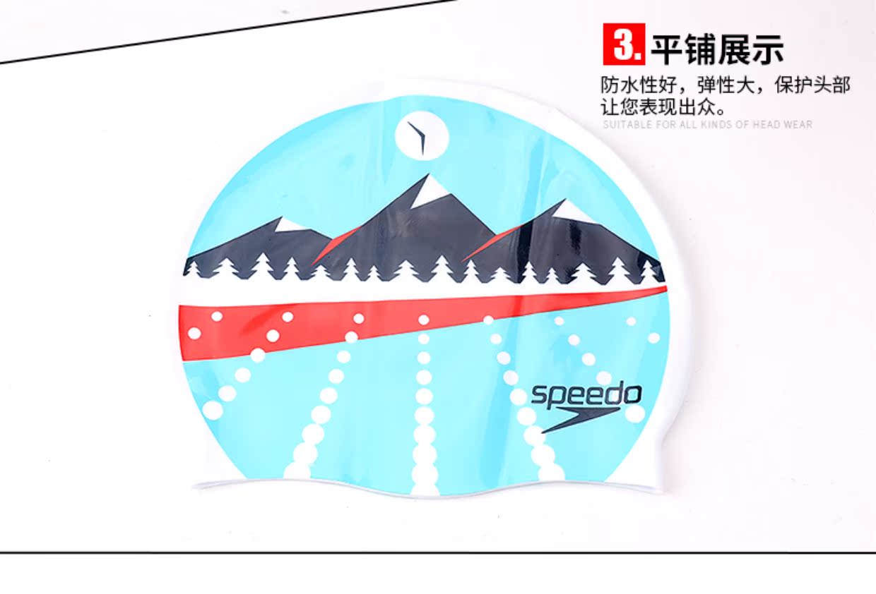 Mũ bơi Speedo nữ tóc dài Thời trang Hàn Quốc nam nữ dễ thương Tóc dài in silicone mũ bơi không thấm nước mũ bơi che tai cho bé
