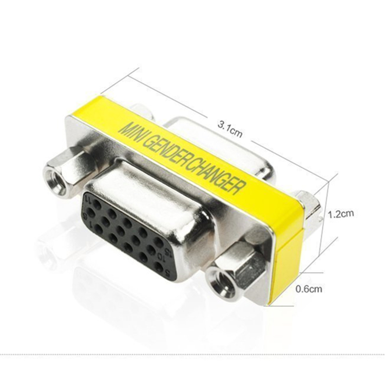 VGA female to female head adapter 15 hole 15 hole audio and video VGA wire to Connector extension head HD connector supply