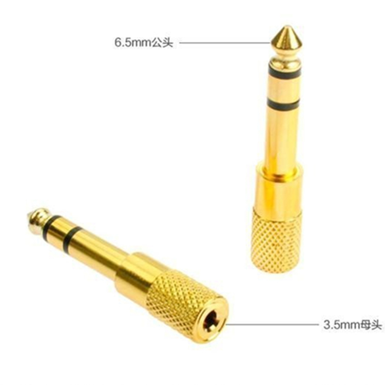 Golden 6 5 Turns 3 5 Heads Conversion Head 6 5mm Turns 3 5mm Audio Adapter Computer Perimeter Accessories