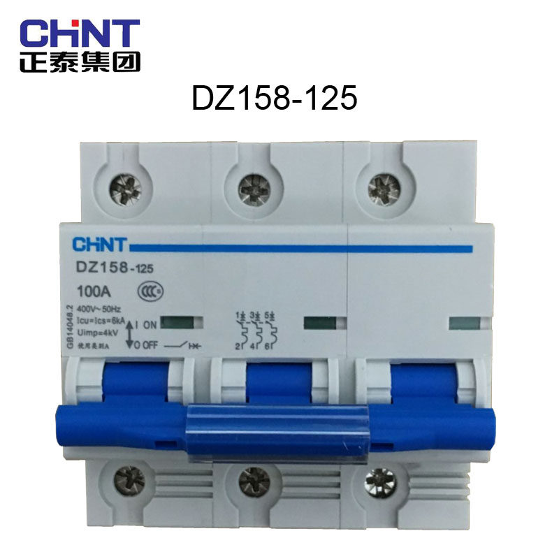 Zhengtai Air Switch three-phase four-wire DZ158 4P 80A 100A 125A 3P N DZ47 3P