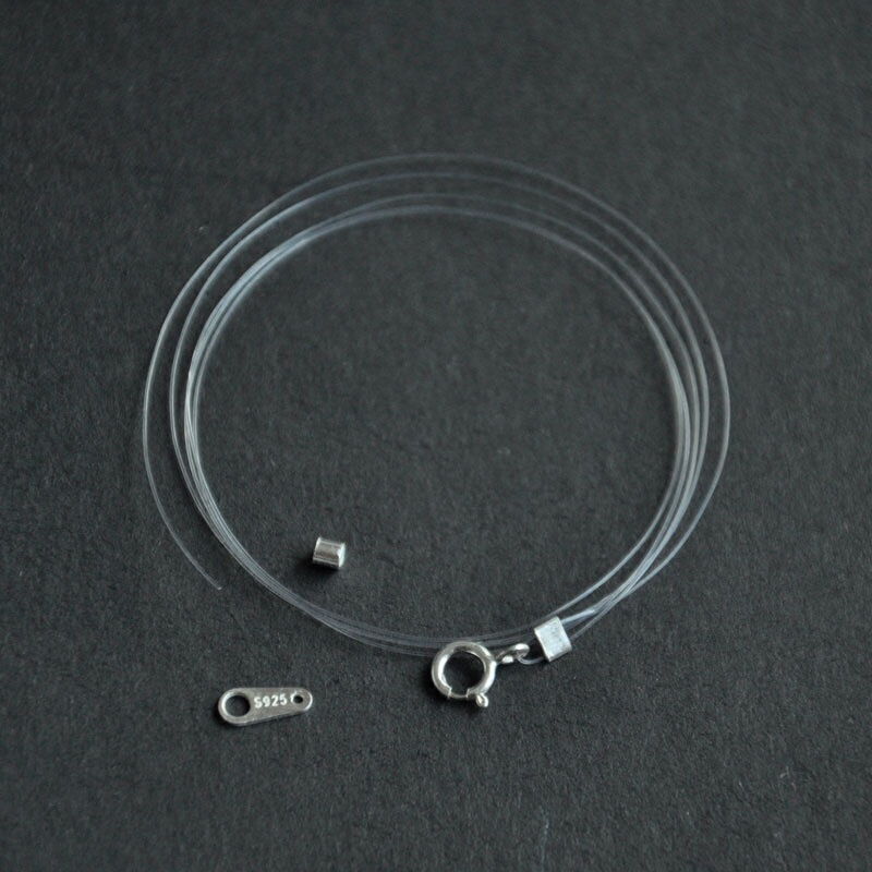 S925 Silver Clasp Fishing Line Transparent Invisible Necklace Clavicle Chain DIY Accessories Sweater Chain Semi-Finished Material Kit Accessories