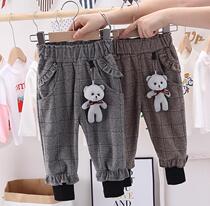 Korean childrens clothing pants autumn trousers 2020 new children spring and autumn fashion casual pants girls lattice pants