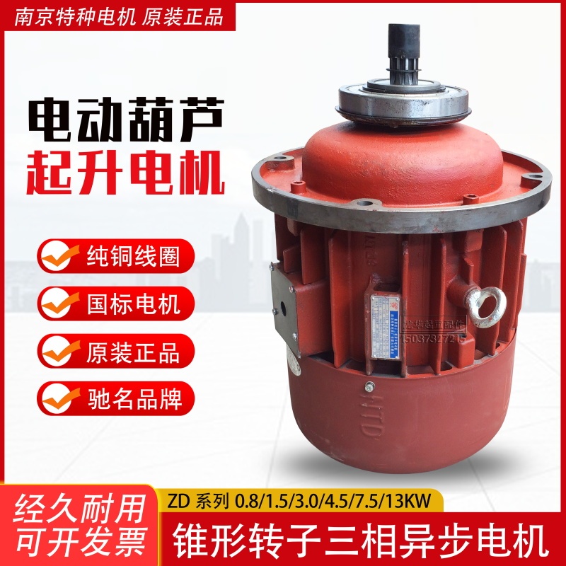 Nanjing Special Motor Zd141-4 7.5Kw Conical Rotor Asynchronous Motor 5t Electric Hoist Lifting Motor