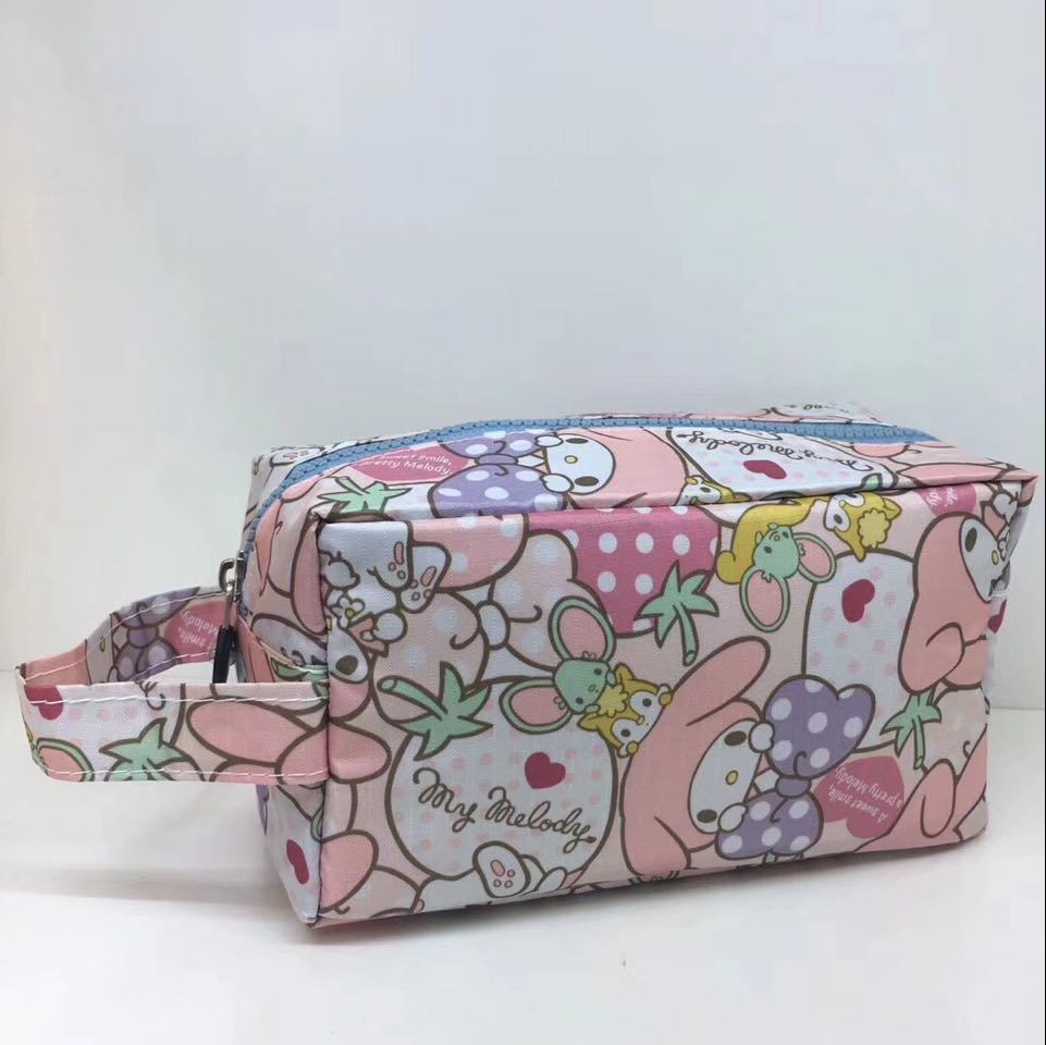 Cute cartoon soft girl portable makeup bag Travel girl portable student large capacity pen bag Wash bag storage bag