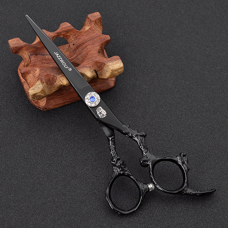 Jazz wolf professional hairdressing scissors bangs scissors thinning scissors flat cut seamless teeth scissors haircut scissors household