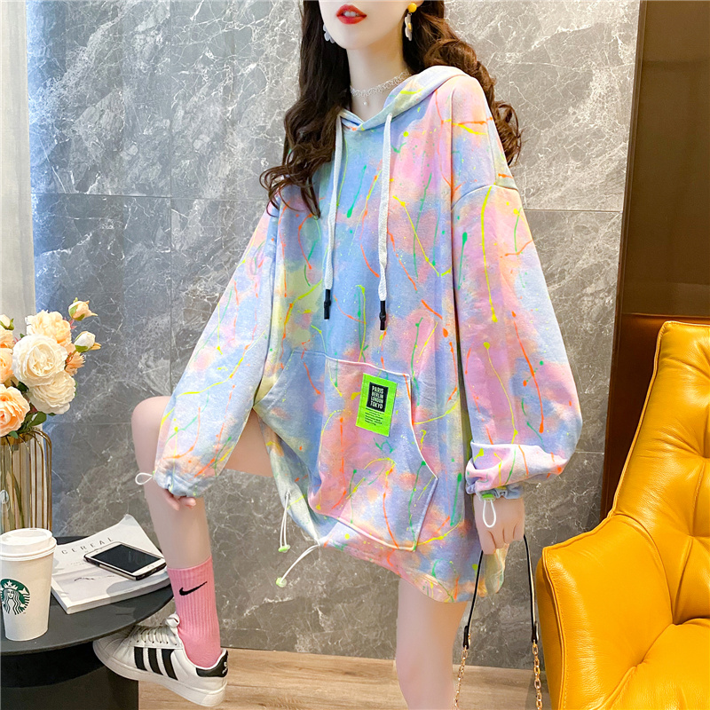 Pregnant women autumn suit Korean version of loose lazy hooded sweatshirt 2021 new tide net red leisure port wind coat tide