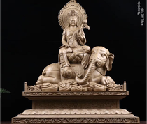 The Incense Wood Sculpture 3 Sacred Buddha Puxian Bodhisattva Temples Dedicated To The Mercy of the Town Residence The collection of the collection of the property of the Zhen Guan