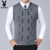 Áo vest nam cổ ấm áp áo len cổ chữ V mùa thu và mùa đông cha mặc áo len len trung niên áo len kiểu hàn quốc Dệt kim Vest