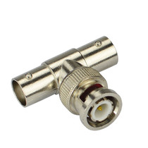 Monitoring BNC Tee connector T-head 3-Way 1 male 2 female camera video HD transfer value special