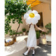 Chen Meili original summer new sweet and gentle embroidery love waist small flying sleeves slim white dress for women