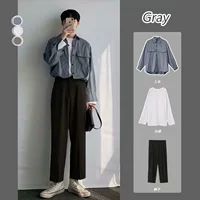 Рубашка, черная футболка, штаны