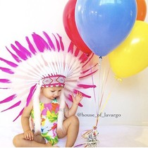 ins colorful Indian feather headdress party decoration photo props entertainment venue decoration clothing accessories