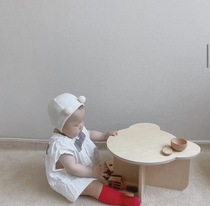 ins Korean small baby table and chairs cute little bear table hand table toy table and chairs kindergarten learn little table