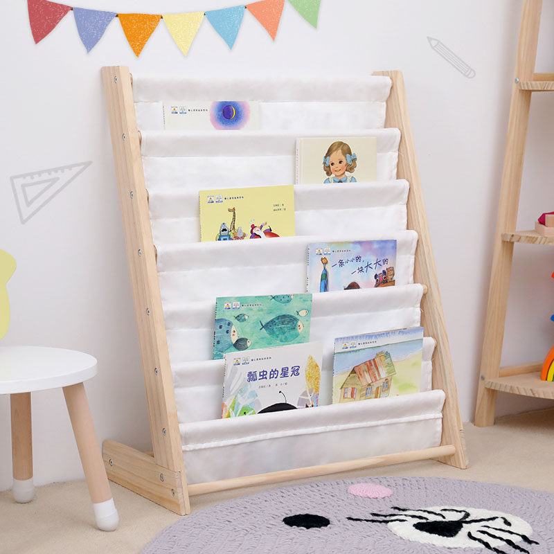 Welfare feedback ~ins children's bookshelf simple solid wood floor-to-ceiling bookcase multi-layer book storage shelf baby picture book rack