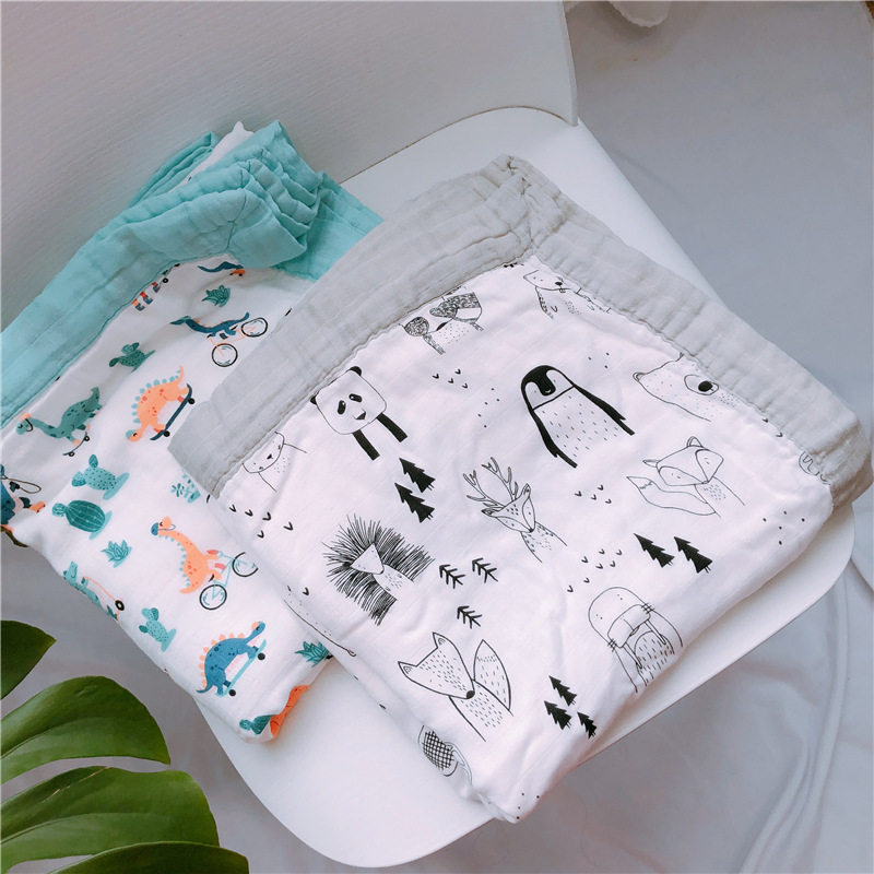 Ins new spring and summer wide-brimmed bamboo cotton gauze quilt swaddling blanket gauze holding quilt bath towel air conditioning blanket