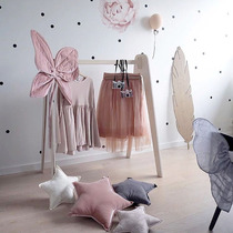ins new custom Nordic style simple floor hanger childrens clothing wooden frame childrens room decoration hanger shooting props