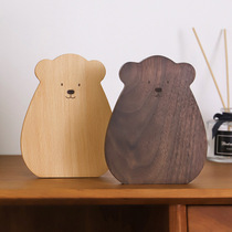 Minimalist Little Bear wood bookstand Creative Black Walnuts Bookshelves Cartoon Book Blocking Students Solid Wood Cute Book Leaning