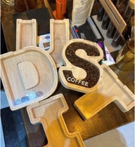 ins new products Nordic creative home solid wood 26 letter deposit money pot childrens room swing piece coffee shop savings jar