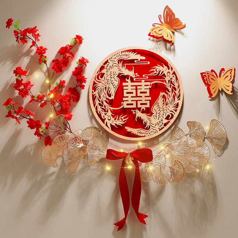 Happy words Wedding Exclusive Diy Handmade Full Wedding Living Room Bedroom room ins Wedding House Arrangement Decoration Suit