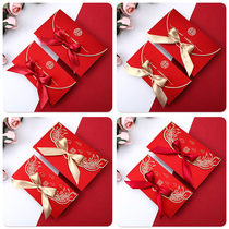 Festive bow red envelope wedding change mouth with member large ten thousand yuan red envelope bag personality creative happy word