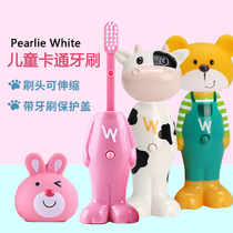 White Lies Pearlie White Children Soft Mao toothbrush Baby telescopic portable milky toothbrush 3-6-12 years old