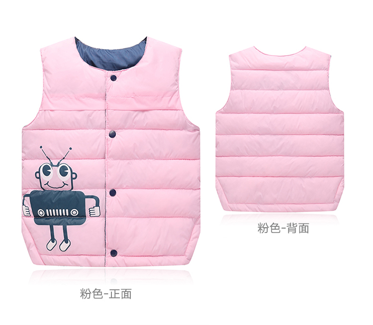 2018 trẻ em mới xuống áo vest cotton bé trai và bé gái ấm áp trong bộ vest bé trai vest hoạt hình ao quan tre em