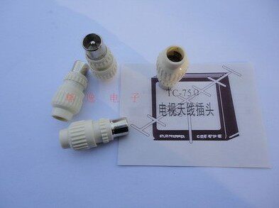 TV Straight Plug RF Head Cable Plug Bamboo Knuckle Head Notary Cable Connector Radiofrequency Head