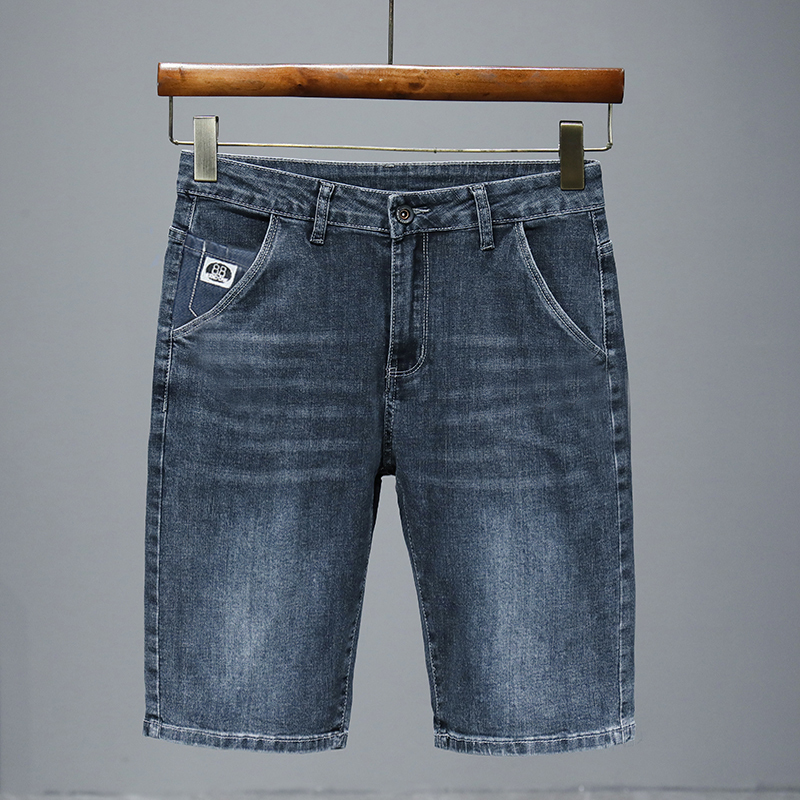 2026 Summer New Men's Denim Shorts Loose Straight Five-Point Shorts Trendy Mid-Waist Zipper Youth Casual Shorts
