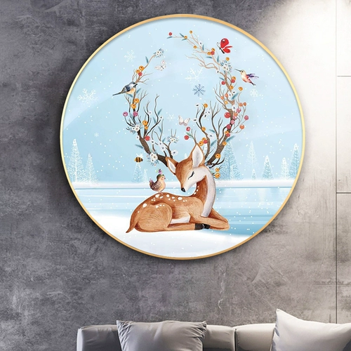 2021 Новая линейная вышивка кросс -стежка маленькая кусочка круговая гостиная крыльца лосей спальня печати