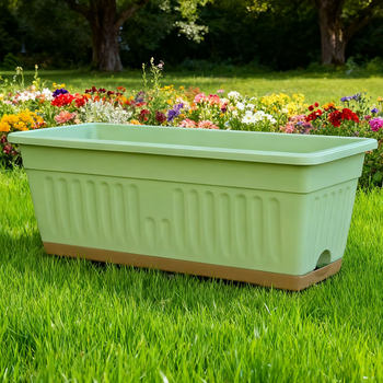 Balcony Vegetable Planting Pot Special Box Rectangular Vegetable Growing Pot Indoor Special Garlic Seedling Plastic Flower Pot with Tray