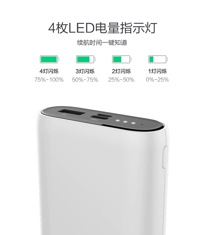 Pisen Power Bank 10000mAh Nhỏ gọn Di động Apple Power Bank 2A ​​Bộ sạc Vivo Huawei Oppo Xiaomi Điện thoại di động Dung lượng lớn Cô gái Di động Type-C - Ngân hàng điện thoại di động