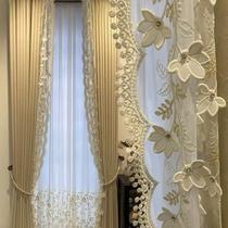 New side yarn curtain wide lace side side with cardiac leaf side yarn side yarn drilling lace accessories