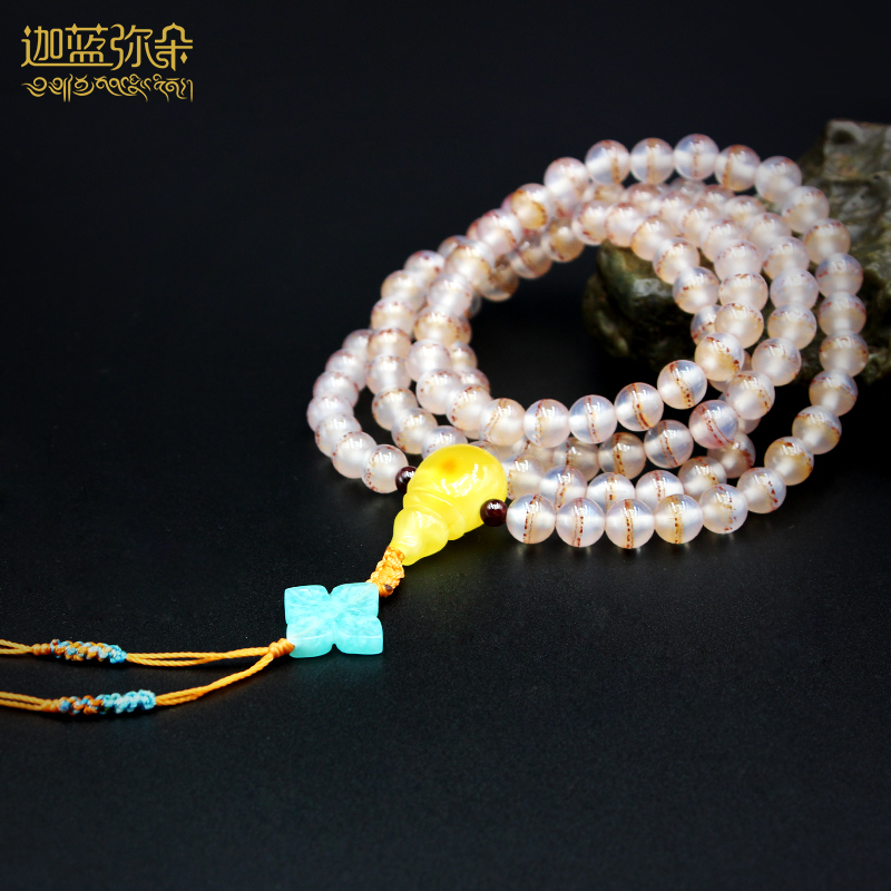 Cara Blue Mall natural grade ice seed first-line Pharmacist Manau Nianzuo 108 Buddha beads male and female money chain lonelish